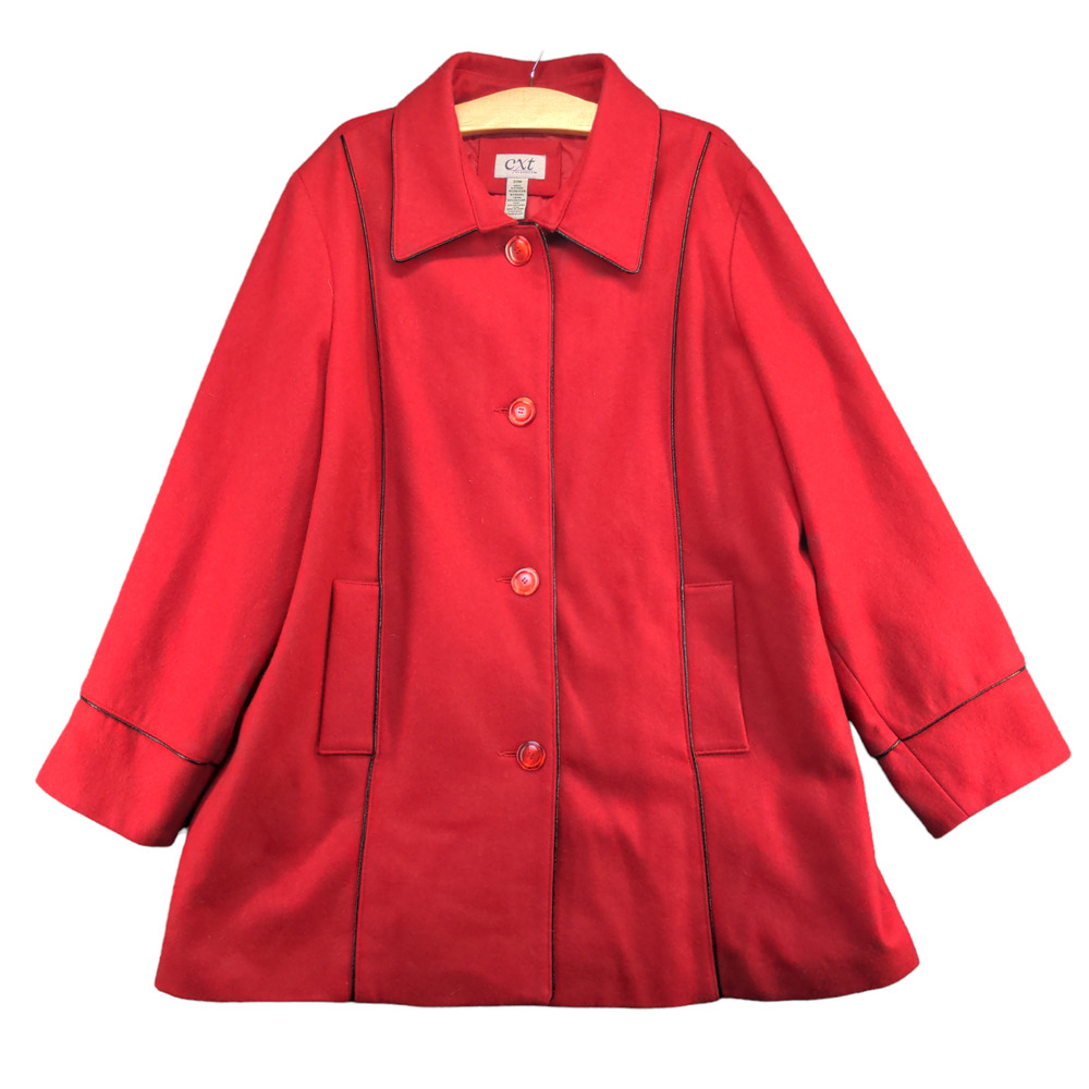 CXT Classics Women's Wool Blend Jacket Red Size 22W Polyester Lining